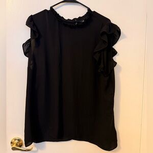Express Black Ruffle Sleeve Blouse